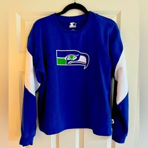 NFL SEATTLE SEAHAWKS VINTAGE LOGO CREWNECK T-Shirt